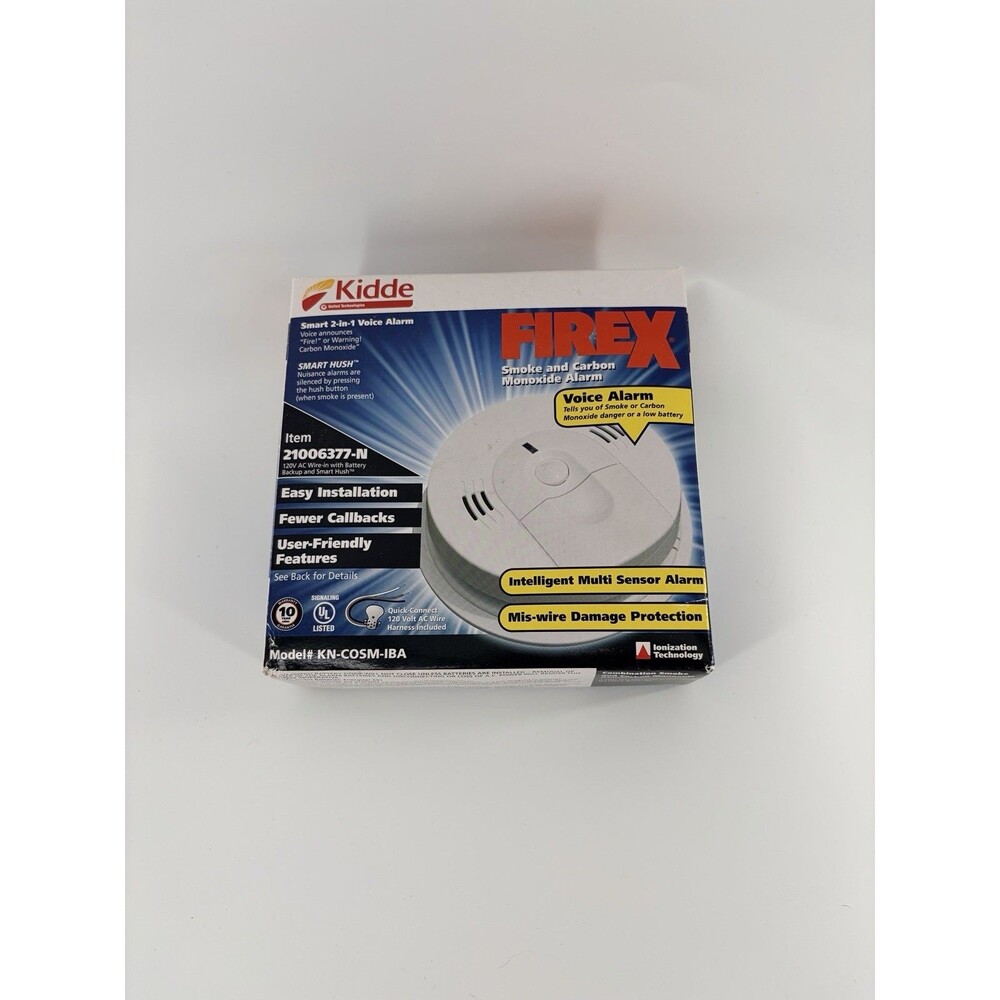 Kidde FIREX KN-COSM-IBM Hard-Wired Smoke & Carbon Monoxide Alarm NIB 21006377-N